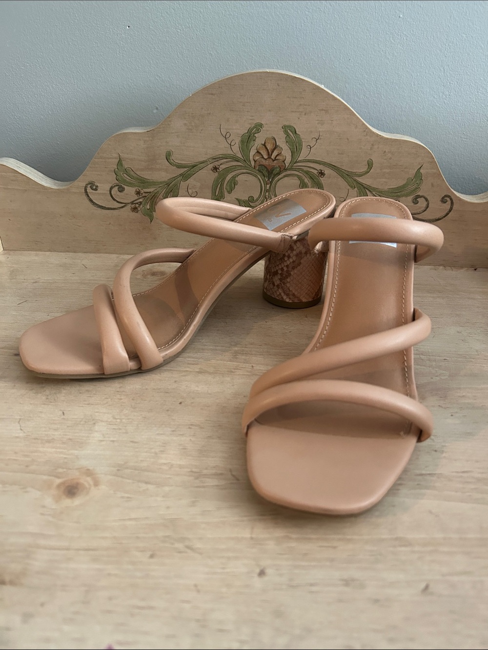 Dolce Vita Blush Nude Triple-Strap Block Heel Sandals